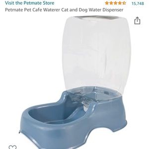 Pearl and Ash Blue Pet water dispenser, large.